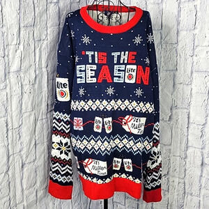 MILLER BREWING COMPANY Men's Christmas Sweater Size XXL‎
